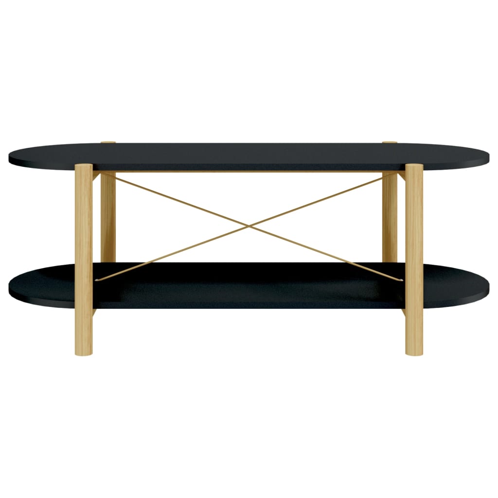 Salontafel 110x48x40 cm bewerkt hout zwart is nu te koop bij PeponiXL, paradijselijk wonen!