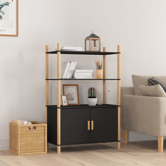 Hoge kast 80x40x121 cm bewerkt hout zwart is nu te koop bij PeponiXL, paradijselijk wonen!