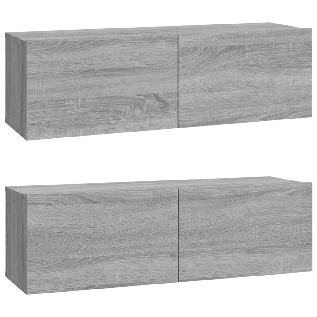 6-delige Tv-meubelset bewerkt hout grijs sonoma eikenkleurig is nu te koop bij PeponiXL, paradijselijk wonen!