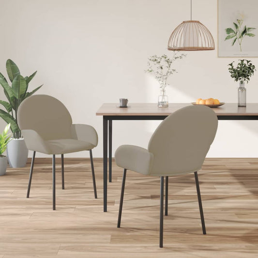 Eetkamerstoelen 2 st fluweel lichtgrijs is nu te koop bij PeponiXL, paradijselijk wonen!