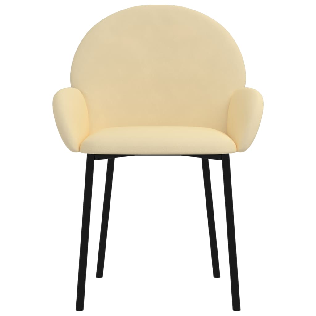 Eetkamerstoelen 2 st fluweel crèmekleurig is nu te koop bij PeponiXL, paradijselijk wonen!