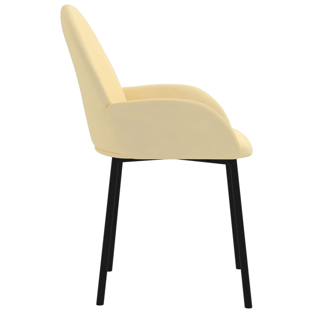 Eetkamerstoelen 2 st fluweel crèmekleurig is nu te koop bij PeponiXL, paradijselijk wonen!