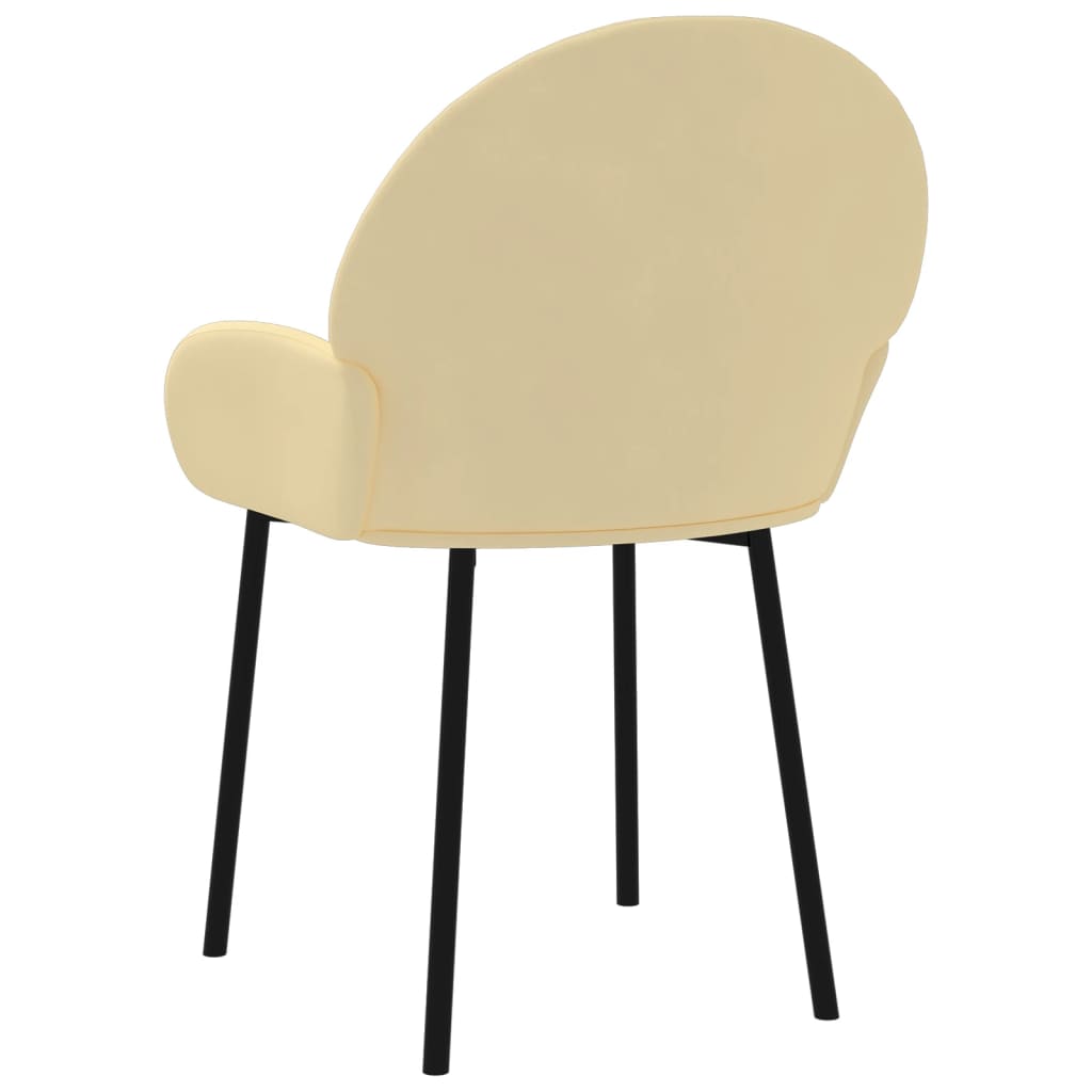 Eetkamerstoelen 2 st fluweel crèmekleurig is nu te koop bij PeponiXL, paradijselijk wonen!