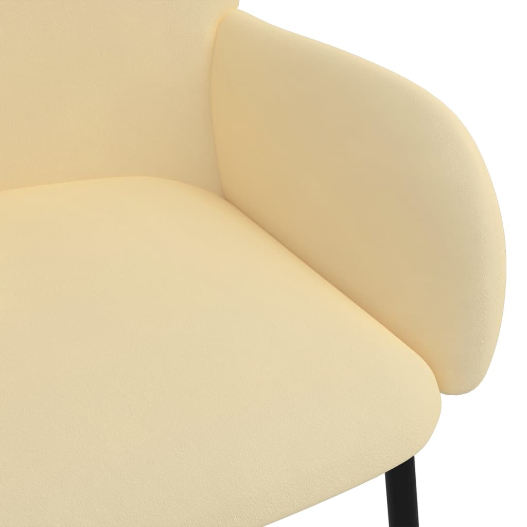 Eetkamerstoelen 2 st fluweel crèmekleurig is nu te koop bij PeponiXL, paradijselijk wonen!