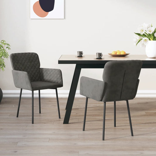 Eetkamerstoelen 2 st fluweel donkergrijs is nu te koop bij PeponiXL, paradijselijk wonen!