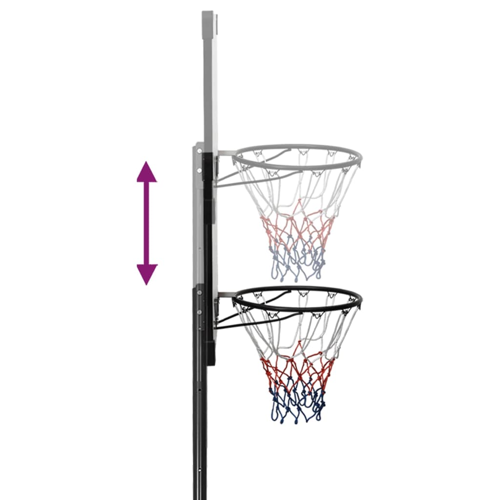 Basketbalstandaard 235-305 cm polycarbonaat transparant is nu te koop bij PeponiXL, paradijselijk wonen!