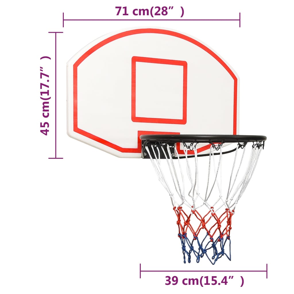 Basketbalbord 71x45x2 cm polyetheen wit is nu te koop bij PeponiXL, paradijselijk wonen!