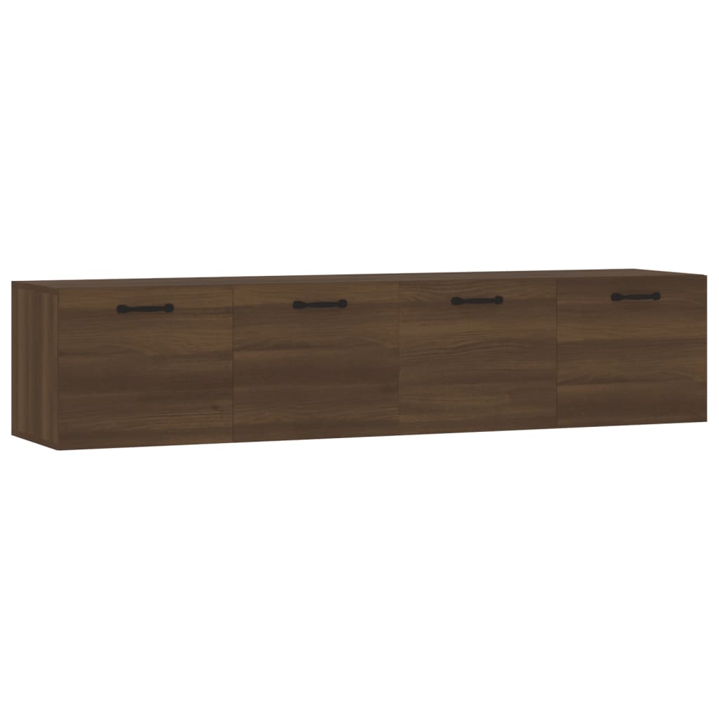 Wandkasten 2 st 60x36,5x35 cm bewerkt hout bruin eikenkleur is nu te koop bij PeponiXL, paradijselijk wonen!
