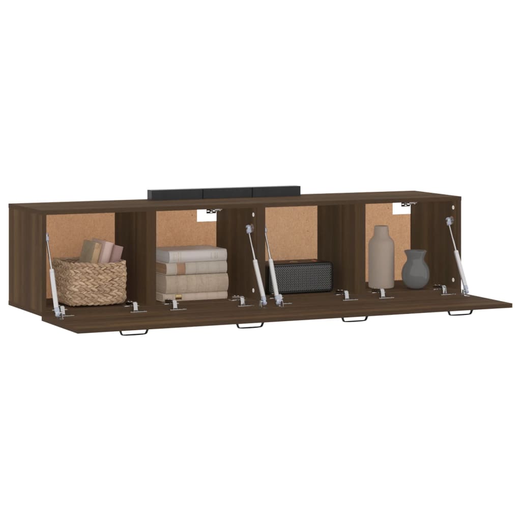 Wandkasten 2 st 60x36,5x35 cm bewerkt hout bruin eikenkleur is nu te koop bij PeponiXL, paradijselijk wonen!