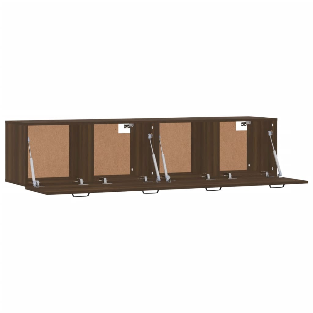 Wandkasten 2 st 60x36,5x35 cm bewerkt hout bruin eikenkleur is nu te koop bij PeponiXL, paradijselijk wonen!