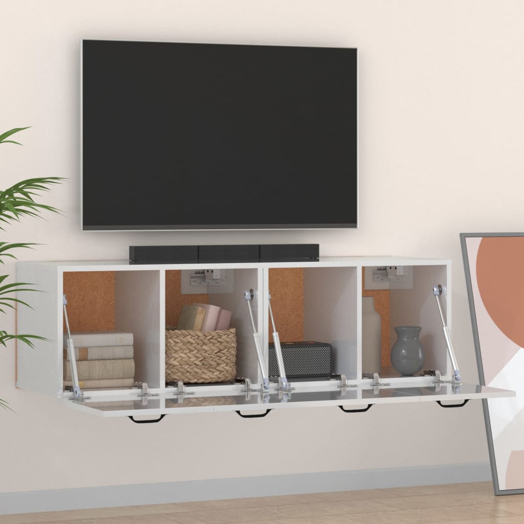 Wandkasten 2 st 80x36,5x35 cm bewerkt hout hoogglans wit is nu te koop bij PeponiXL, paradijselijk wonen!