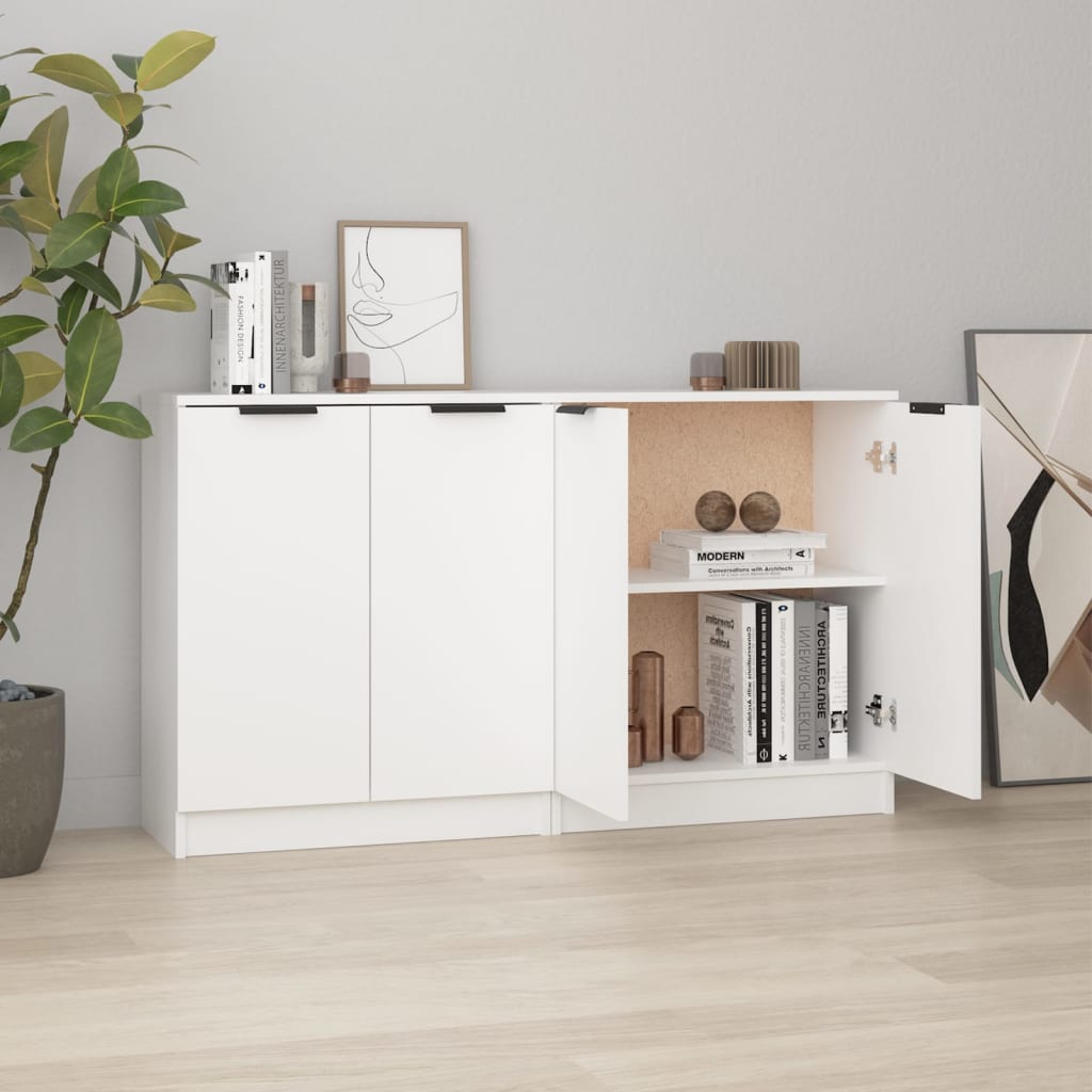 Dressoirs 2 st 60x30x70 cm bewerkt hout wit is nu te koop bij PeponiXL, paradijselijk wonen!