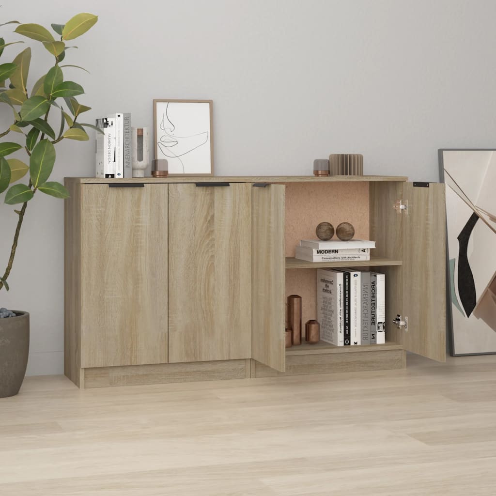 Dressoirs 2 st 60x30x70 cm bewerkt hout sonoma eikenkleurig is nu te koop bij PeponiXL, paradijselijk wonen!
