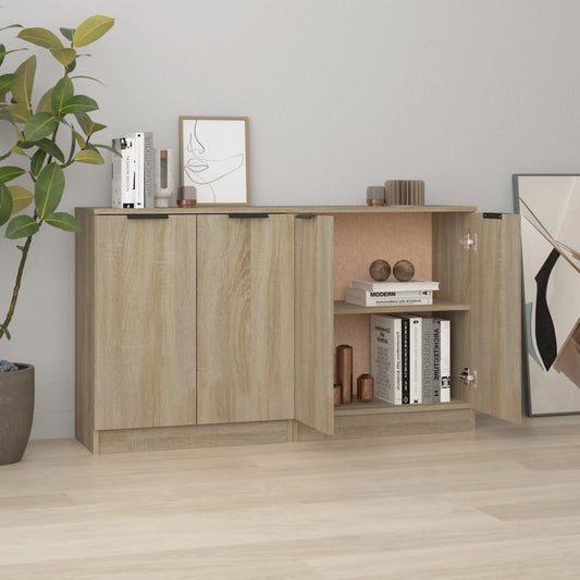 Dressoirs 2 st 60x30x70 cm bewerkt hout sonoma eikenkleurig is nu te koop bij PeponiXL, paradijselijk wonen!