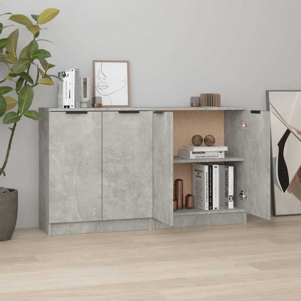 Dressoirs 2 st 60x30x70 cm bewerkt hout betongrijs is nu te koop bij PeponiXL, paradijselijk wonen!