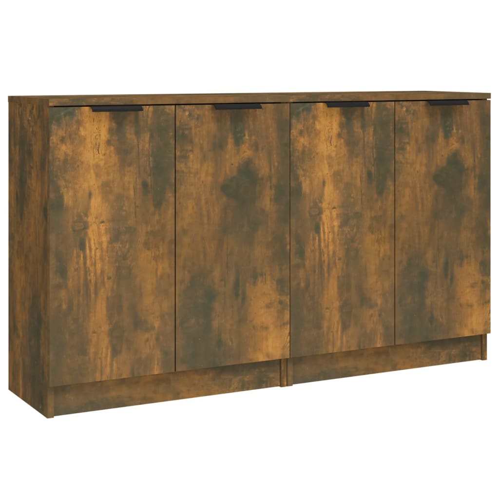 Dressoirs 2 st 60x30x70 cm bewerkt hout gerookt eikenkleurig is nu te koop bij PeponiXL, paradijselijk wonen!