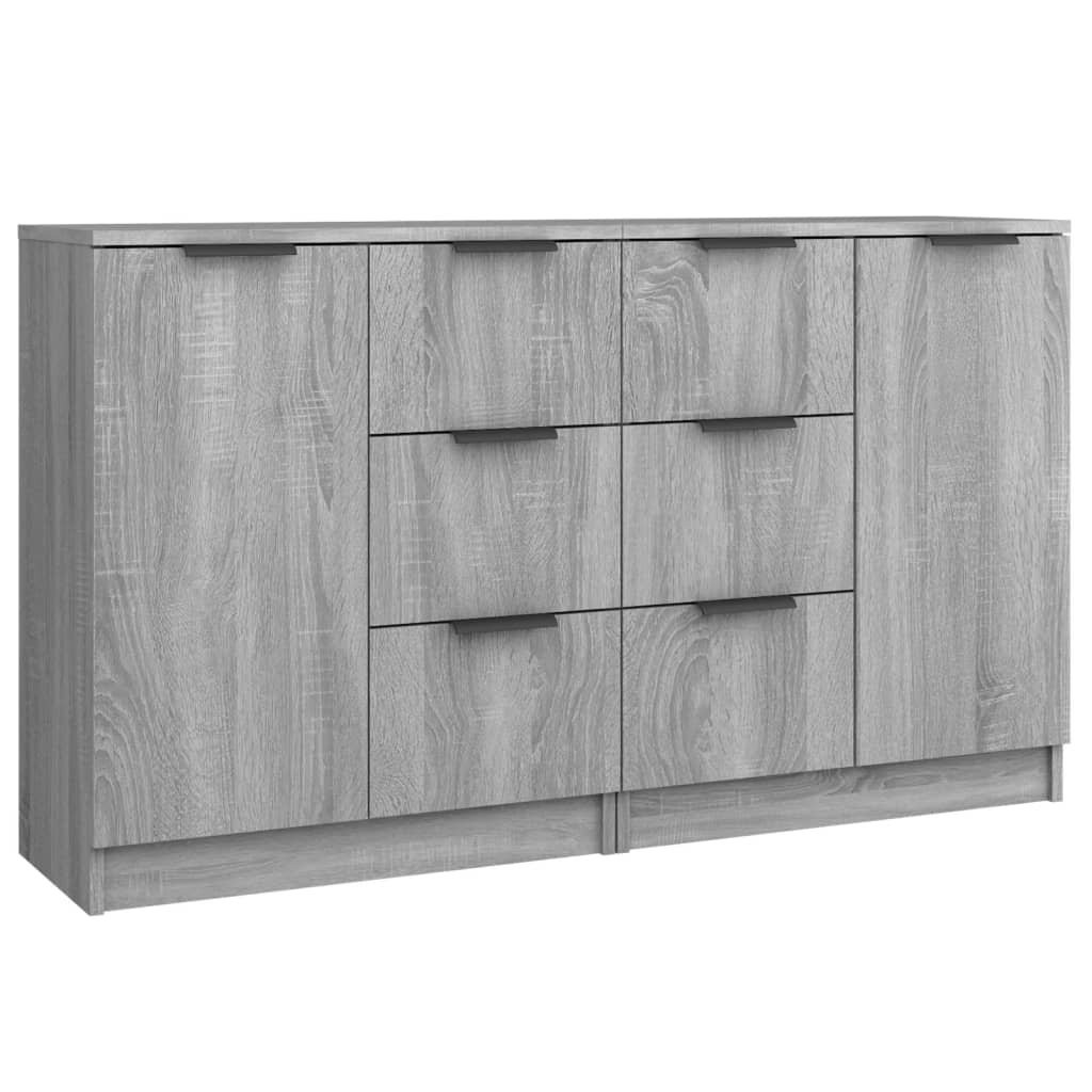 Dressoirs 2 st 60x30x70 cm bewerkt hout grijs sonoma eiken is nu te koop bij PeponiXL, paradijselijk wonen!