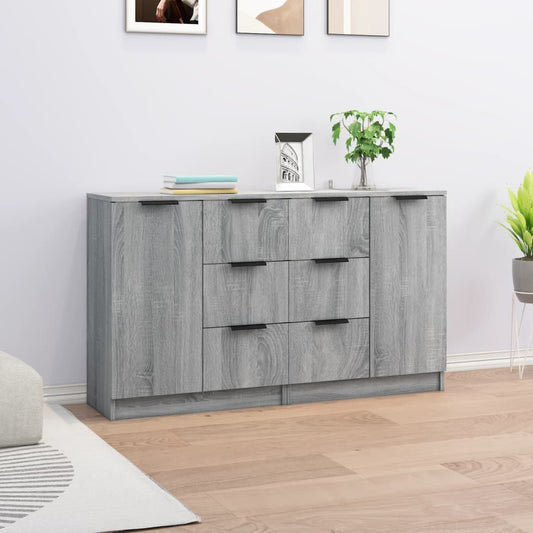 Dressoirs 2 st 60x30x70 cm bewerkt hout grijs sonoma eiken is nu te koop bij PeponiXL, paradijselijk wonen!