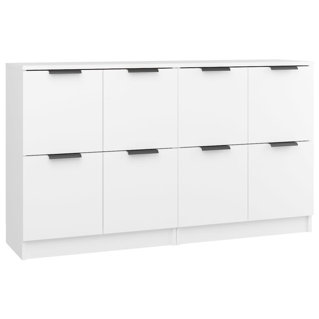 Dressoirs 2 st 60x30x70 cm bewerkt hout wit is nu te koop bij PeponiXL, paradijselijk wonen!