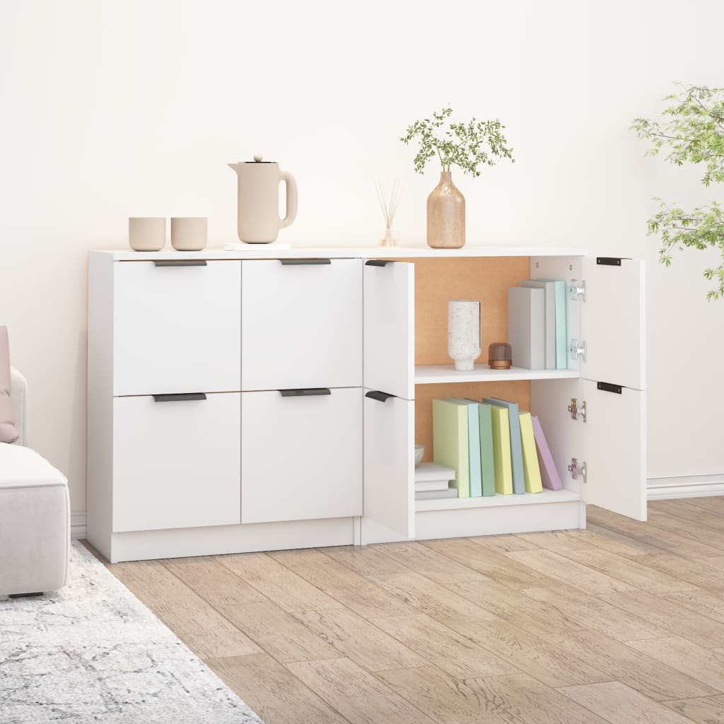 Dressoirs 2 st 60x30x70 cm bewerkt hout wit is nu te koop bij PeponiXL, paradijselijk wonen!
