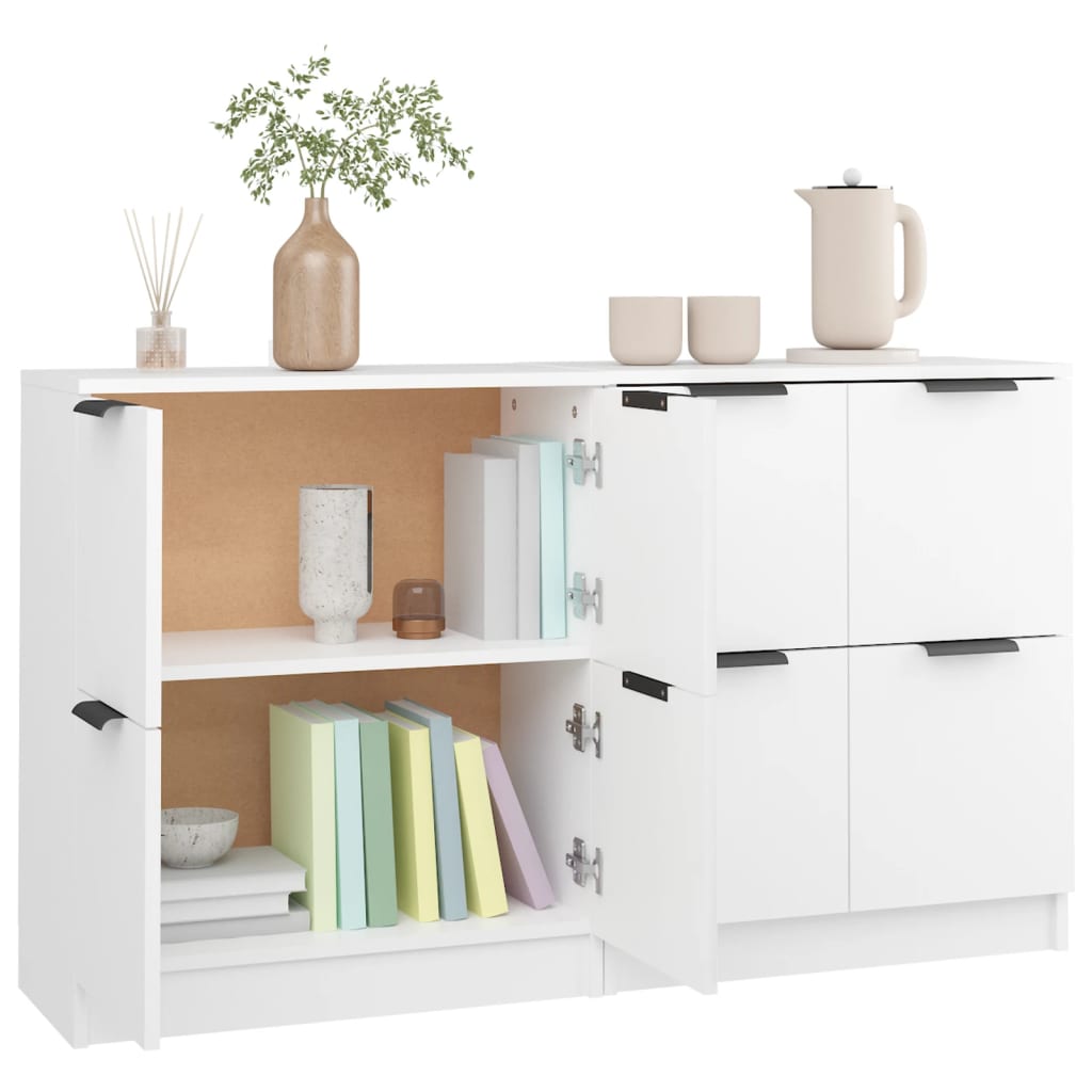 Dressoirs 2 st 60x30x70 cm bewerkt hout wit is nu te koop bij PeponiXL, paradijselijk wonen!