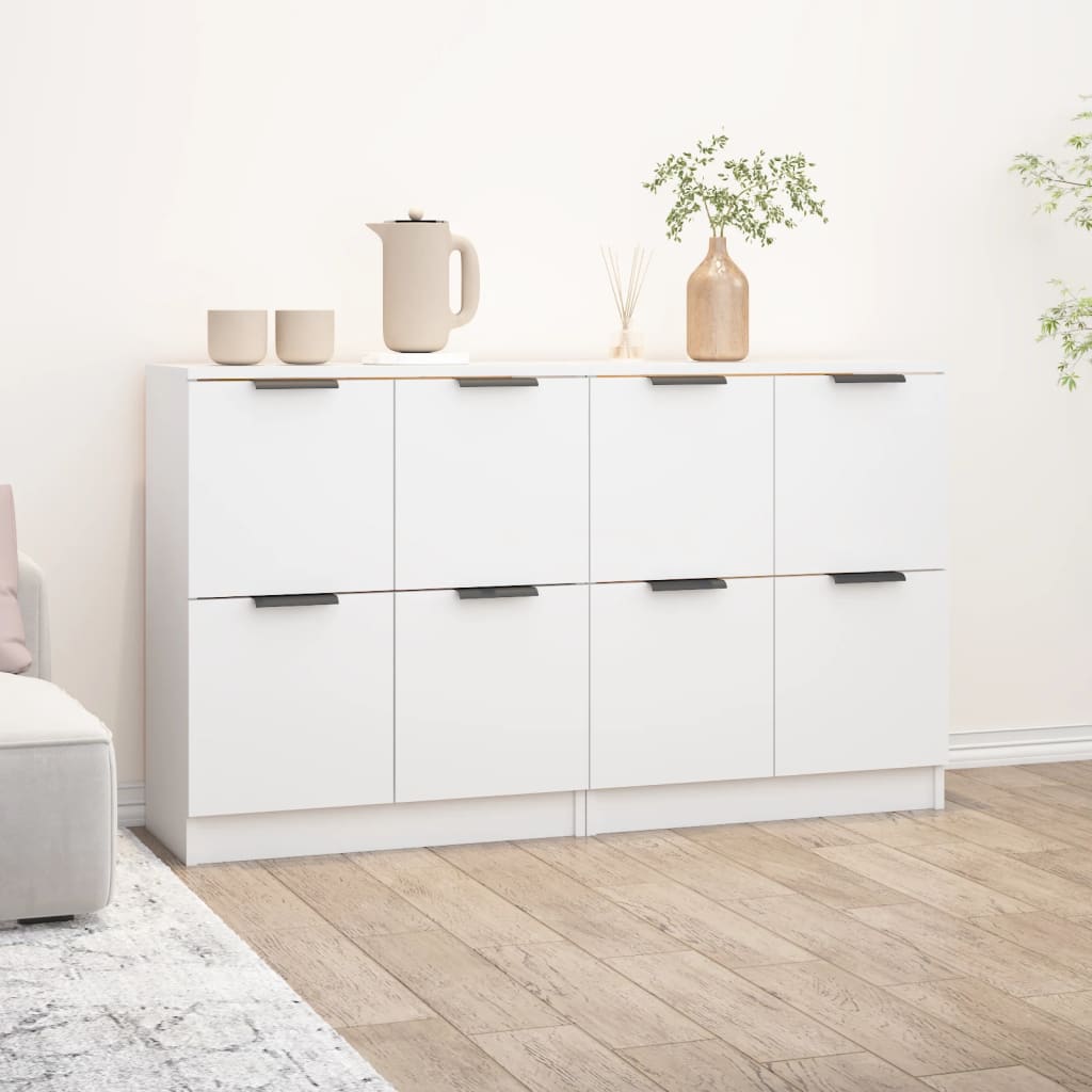 Dressoirs 2 st 60x30x70 cm bewerkt hout wit is nu te koop bij PeponiXL, paradijselijk wonen!