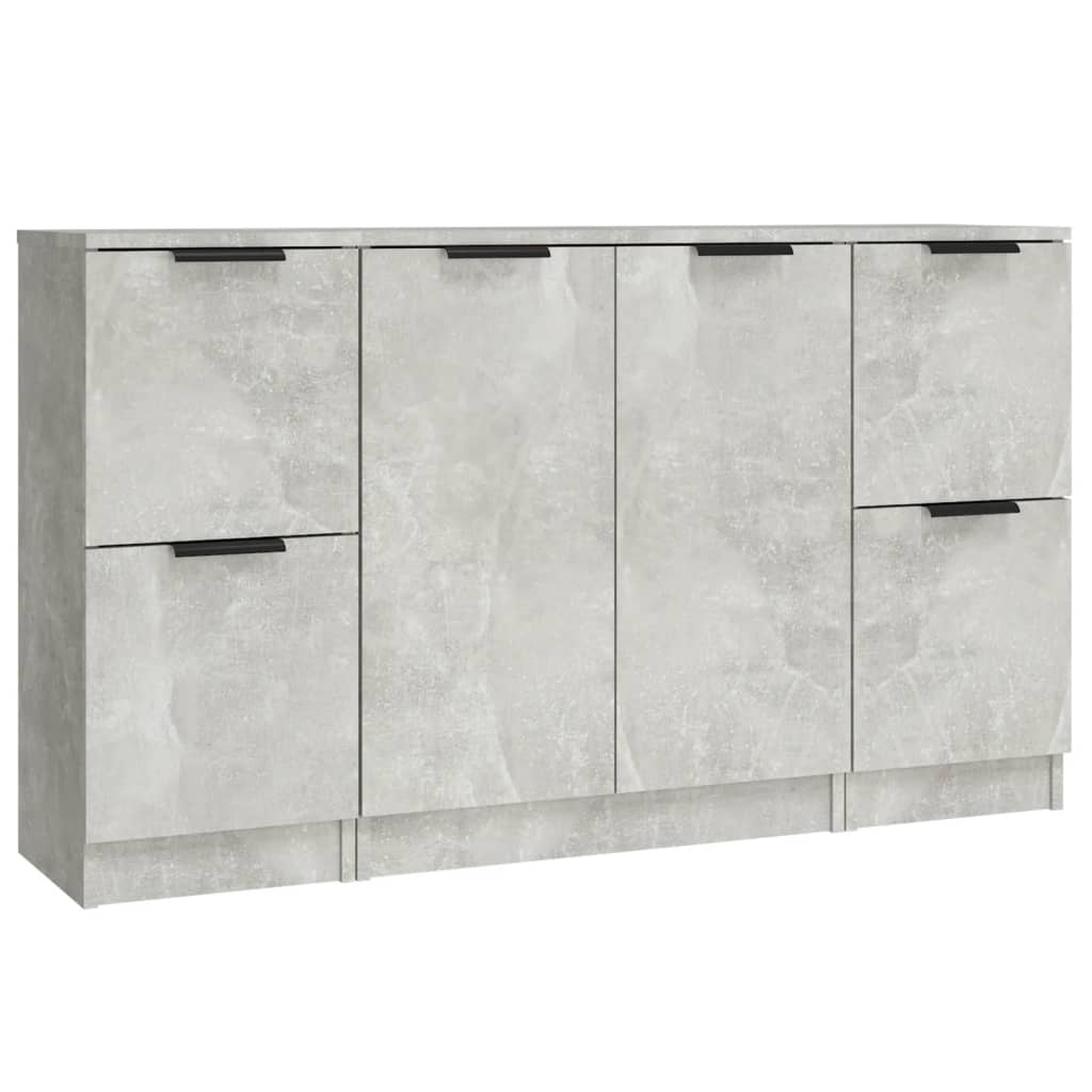 Dressoirs 3 st bewerkt hout betongrijs is nu te koop bij PeponiXL, paradijselijk wonen!