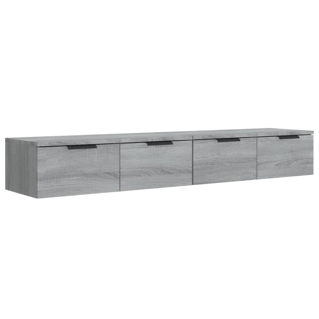 Wandkasten 2 st 68x30x20 cm bewerkt hout grijs sonoma eiken is nu te koop bij PeponiXL, paradijselijk wonen!