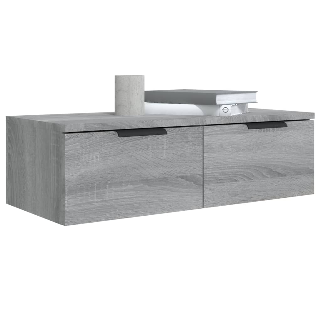 Wandkasten 2 st 68x30x20 cm bewerkt hout grijs sonoma eiken is nu te koop bij PeponiXL, paradijselijk wonen!