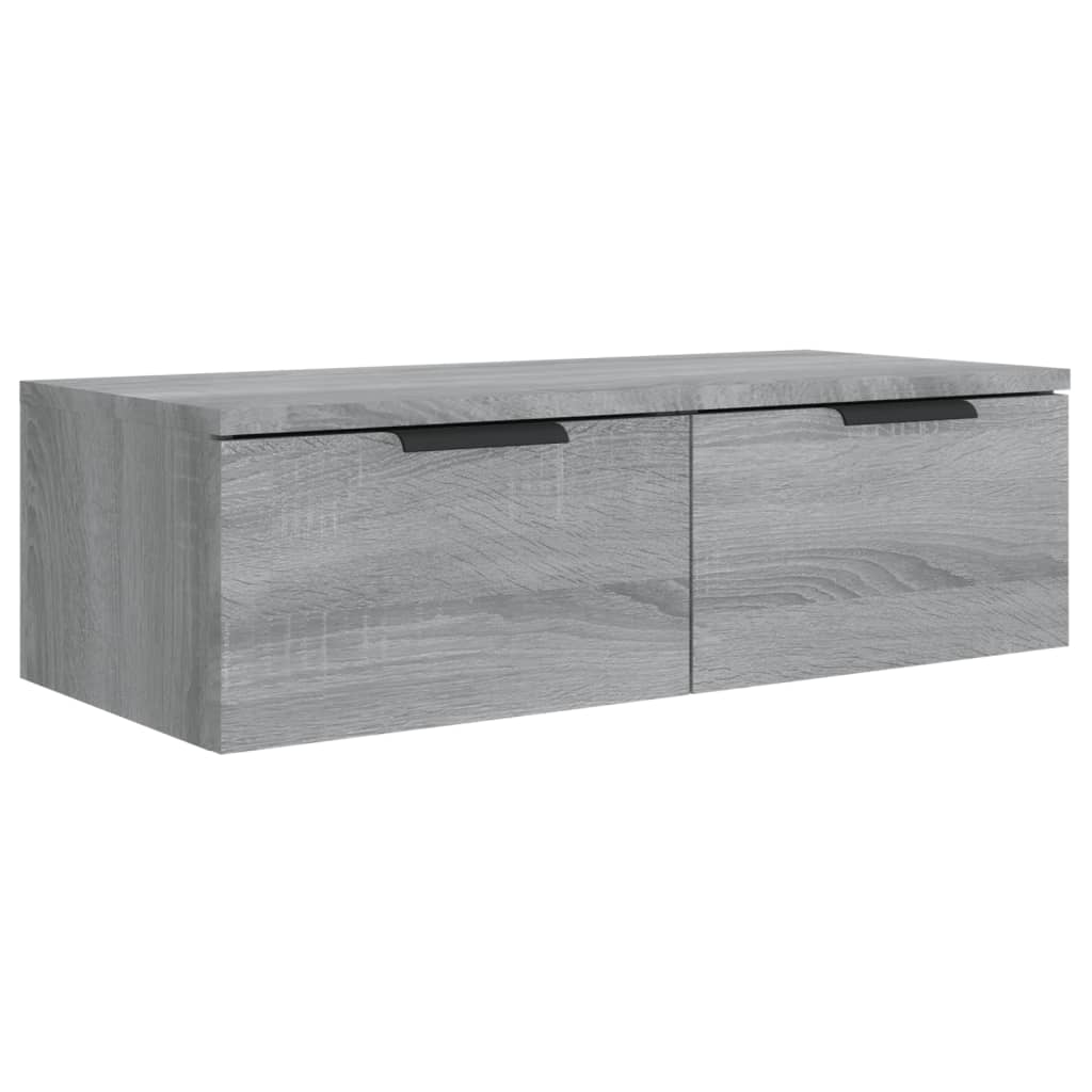 Wandkasten 2 st 68x30x20 cm bewerkt hout grijs sonoma eiken is nu te koop bij PeponiXL, paradijselijk wonen!
