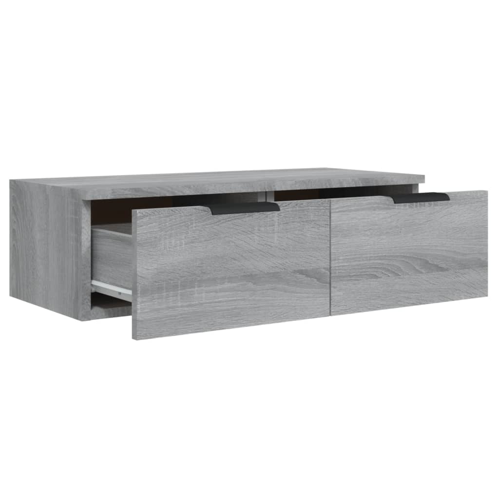 Wandkasten 2 st 68x30x20 cm bewerkt hout grijs sonoma eiken is nu te koop bij PeponiXL, paradijselijk wonen!
