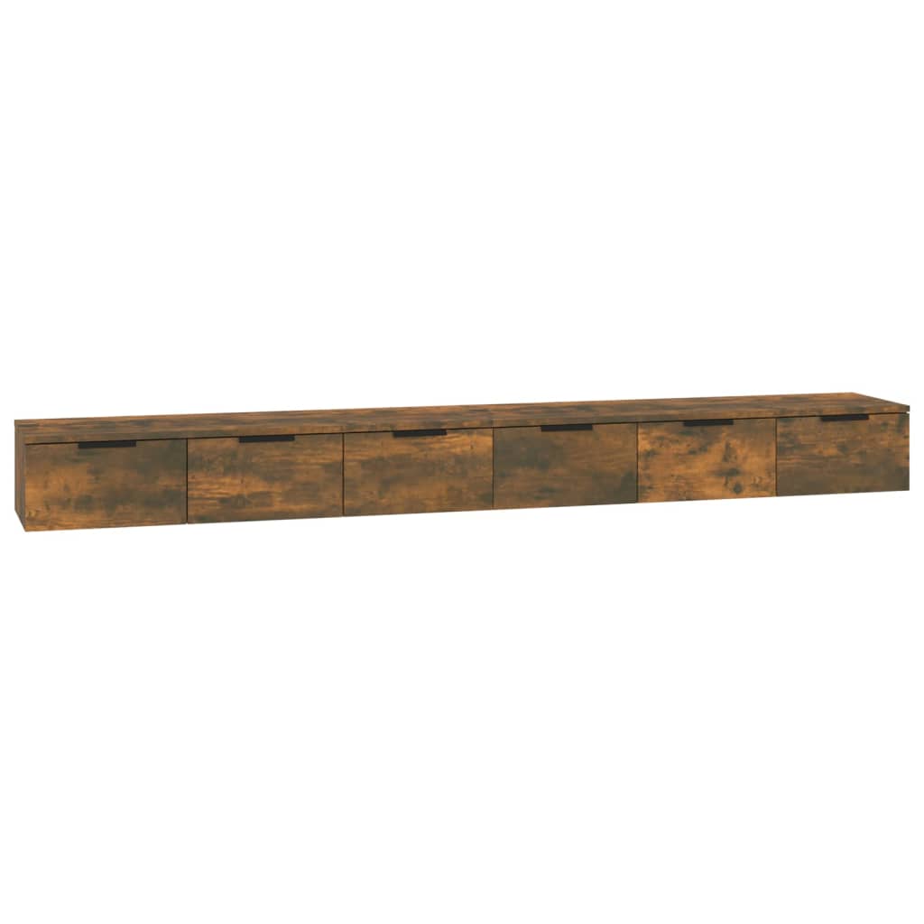 Wandkasten 2 st 102x30x20 bewerkt hout gerookt eikenkleurig is nu te koop bij PeponiXL, paradijselijk wonen!