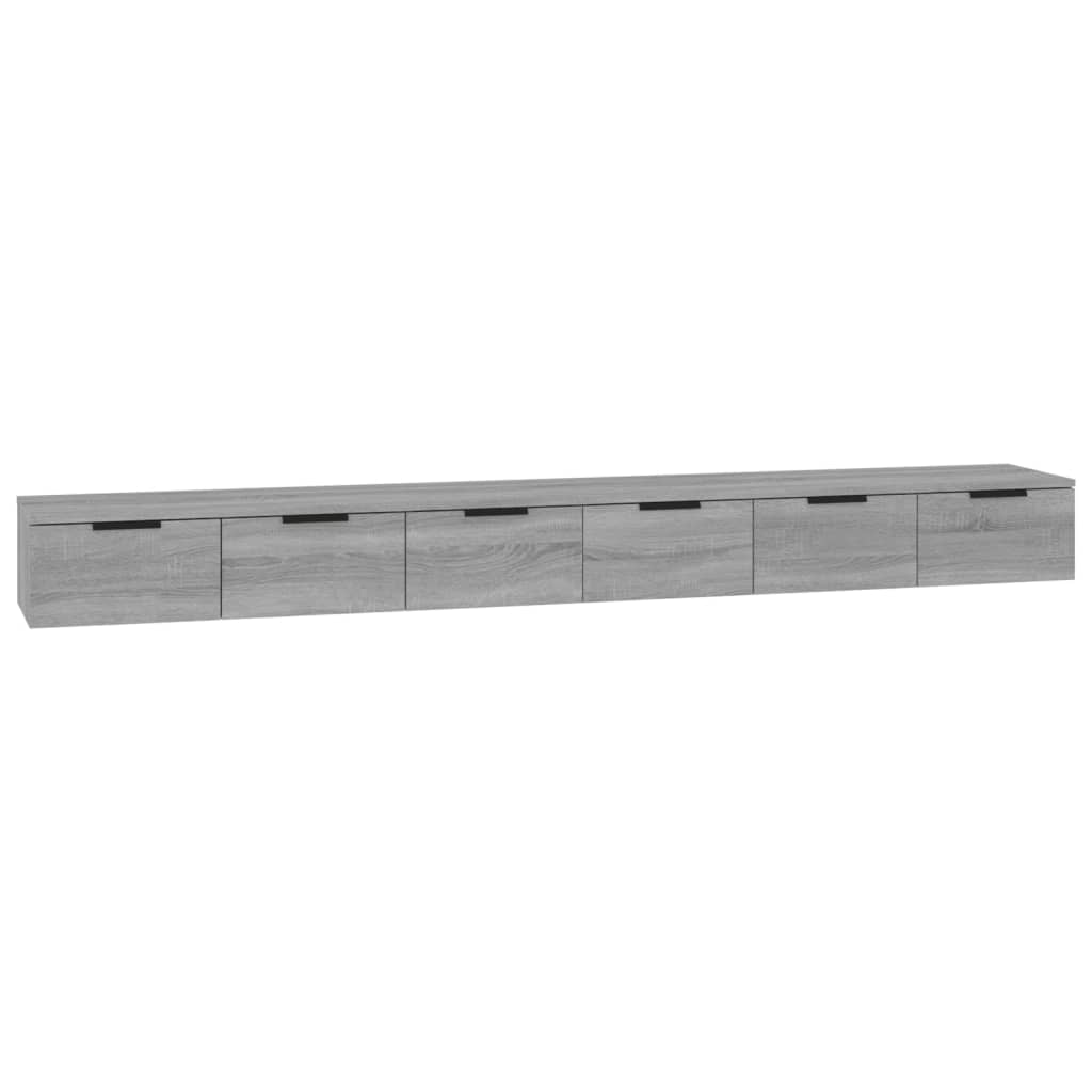Wandkasten 2 st 102x30x20 cm bewerkt hout grijs sonoma is nu te koop bij PeponiXL, paradijselijk wonen!
