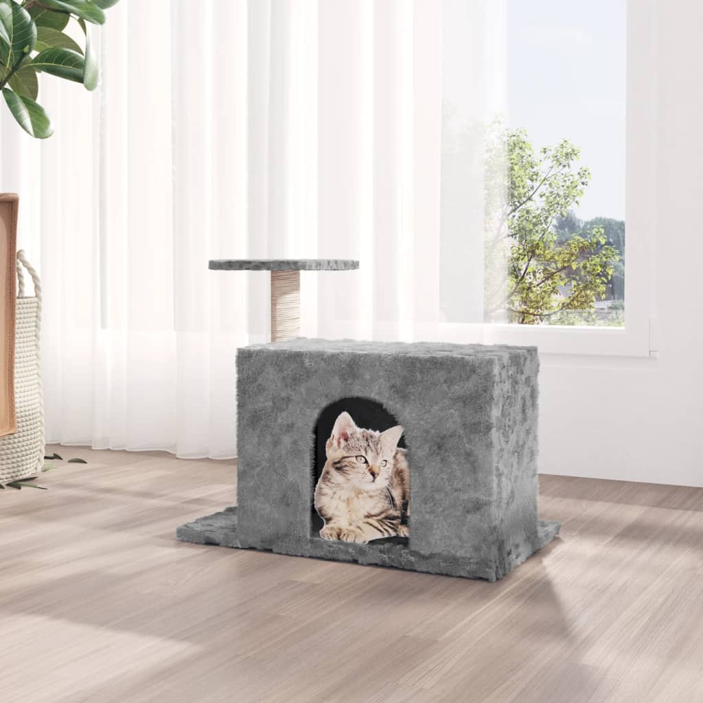 Kattenmeubel met sisal krabpale 51 cm lichtgrijs is nu te koop bij PeponiXL, paradijselijk wonen!