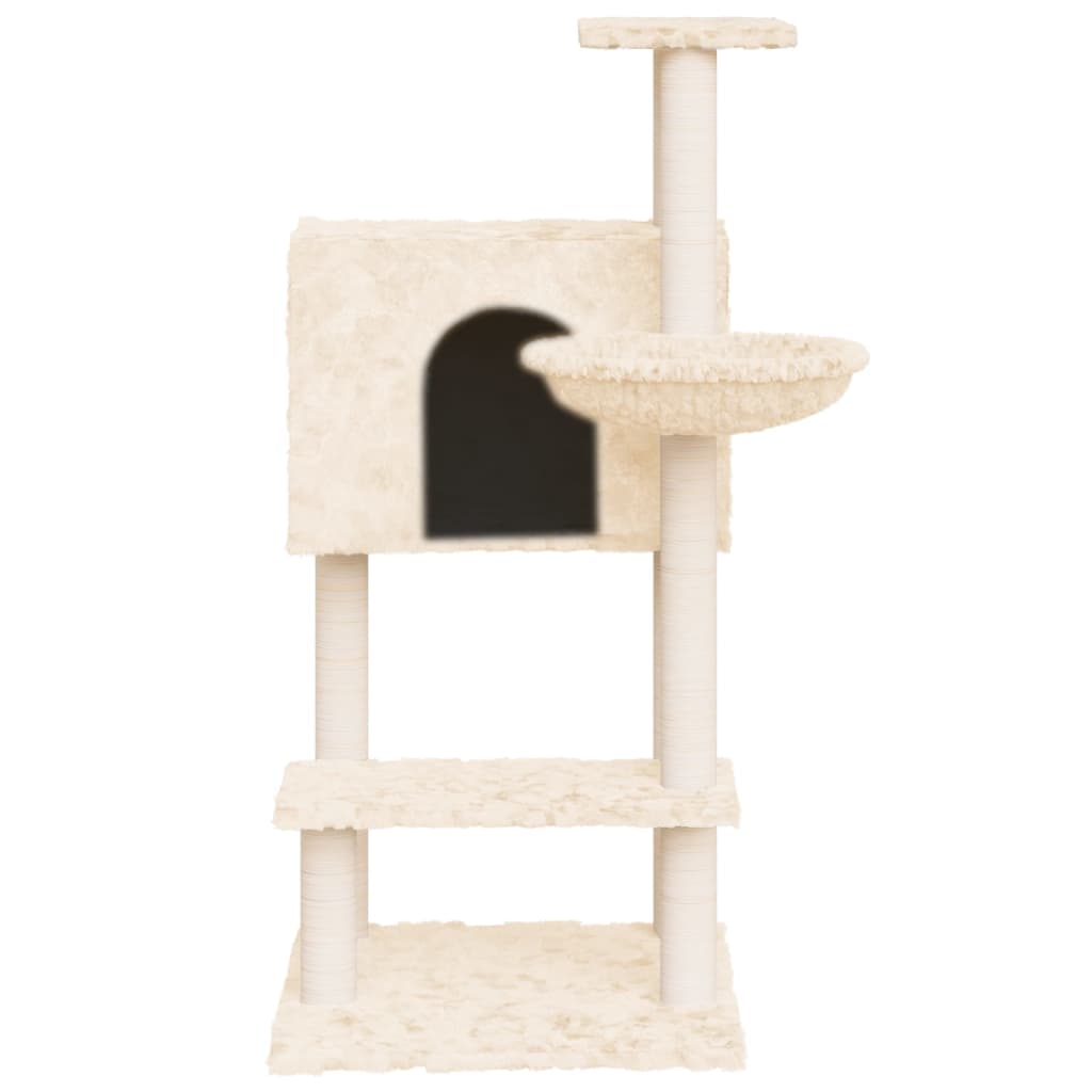 Kattenmeubel met sisal krabpalen 108,5 cm crèmekleurig is nu te koop bij PeponiXL, paradijselijk wonen!