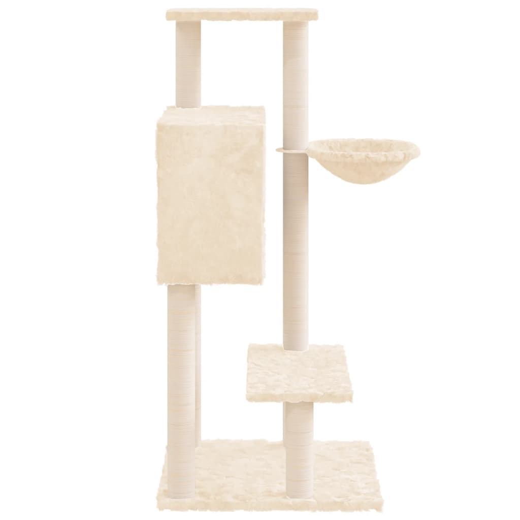 Kattenmeubel met sisal krabpalen 108,5 cm crèmekleurig is nu te koop bij PeponiXL, paradijselijk wonen!