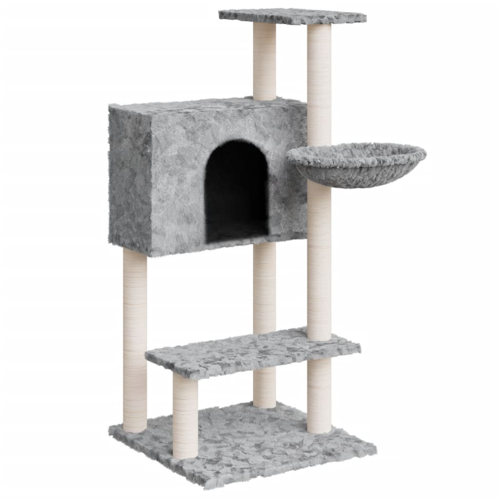 Kattenmeubel met sisal krabpalen 108,5 cm lichtgrijs is nu te koop bij PeponiXL, paradijselijk wonen!