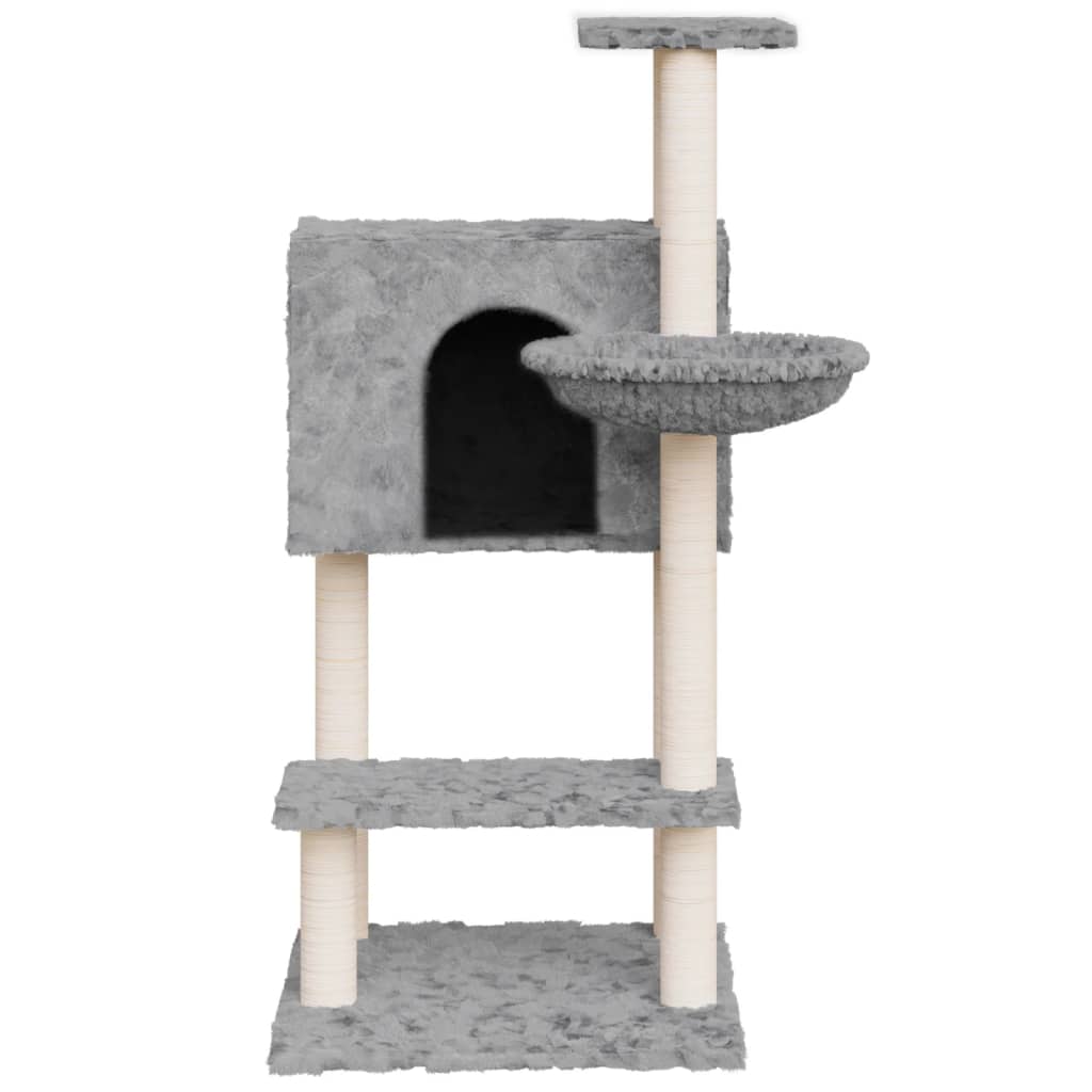Kattenmeubel met sisal krabpalen 108,5 cm lichtgrijs is nu te koop bij PeponiXL, paradijselijk wonen!