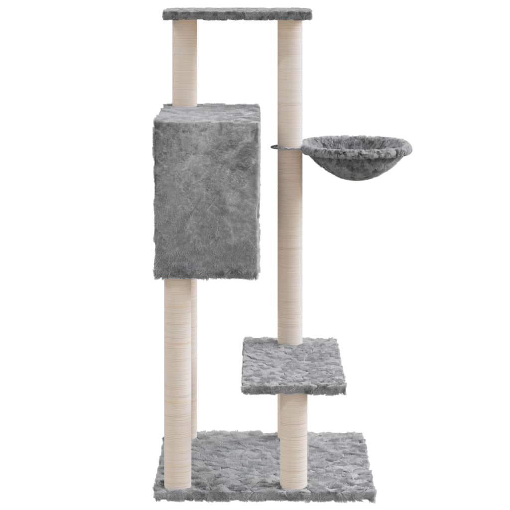 Kattenmeubel met sisal krabpalen 108,5 cm lichtgrijs is nu te koop bij PeponiXL, paradijselijk wonen!