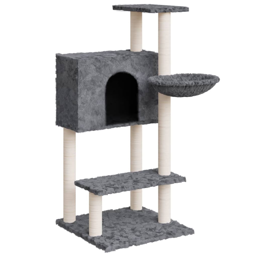 Kattenmeubel met sisal krabpalen 108,5 cm donkergrijs is nu te koop bij PeponiXL, paradijselijk wonen!