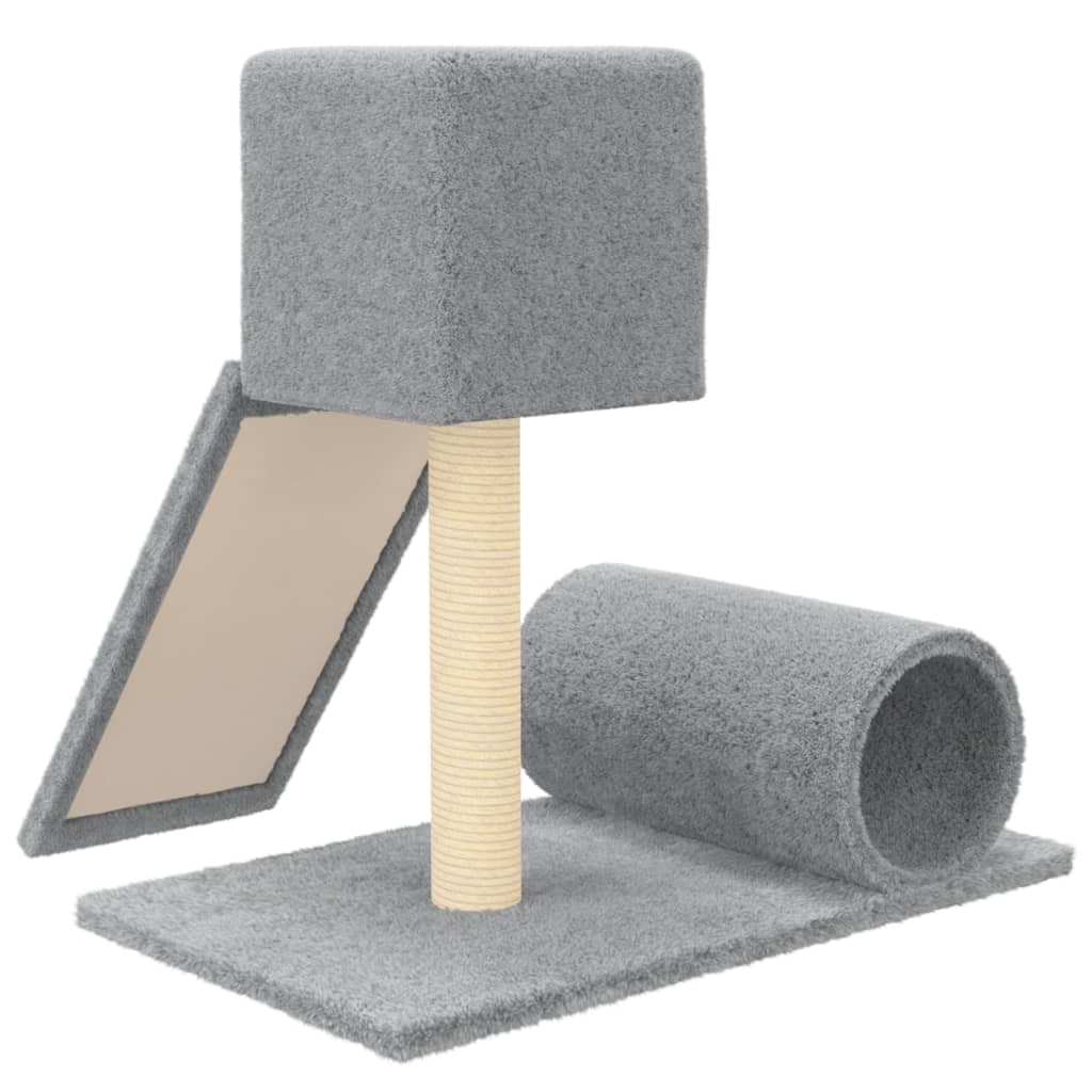 Kattenmeubel met sisal krabpalen 59 cm lichtgrijs is nu te koop bij PeponiXL, paradijselijk wonen!