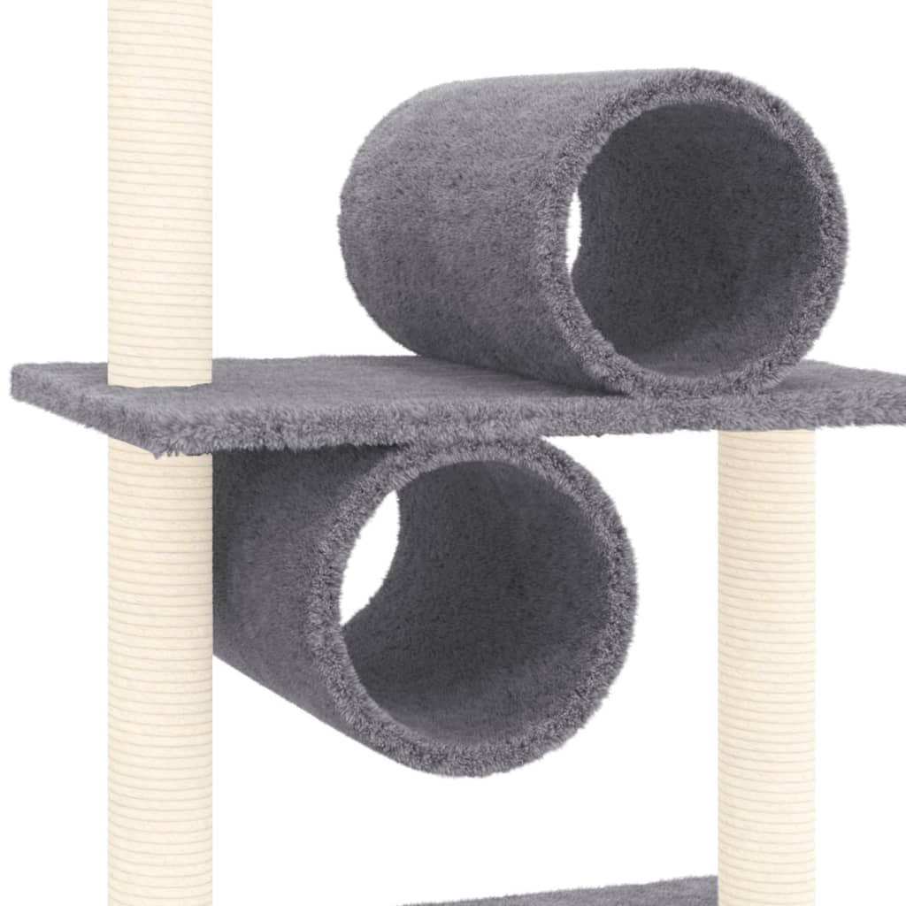 Kattenmeubel met sisal krabpalen 279 cm donkergrijs is nu te koop bij PeponiXL, paradijselijk wonen!