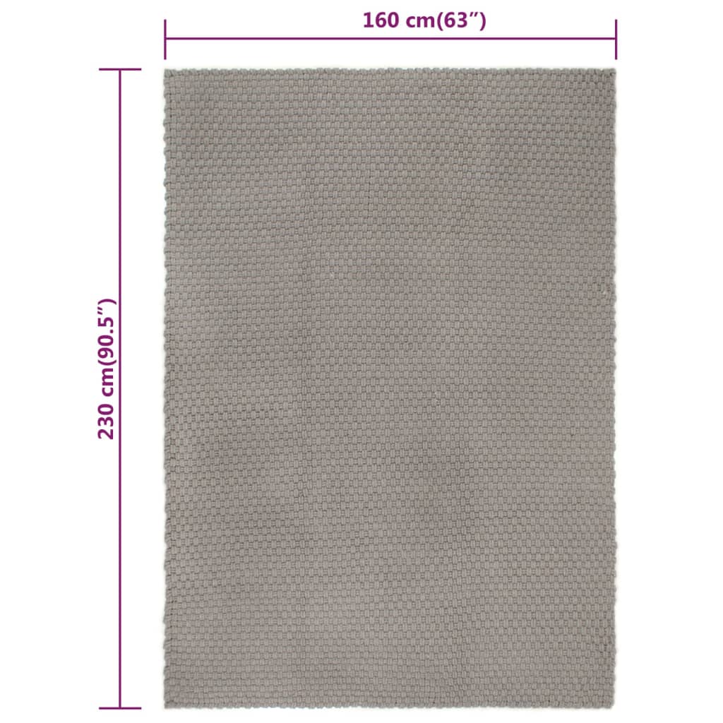 Vloerkleed rechthoekig 160x230 cm katoen grijs is nu te koop bij PeponiXL, paradijselijk wonen!