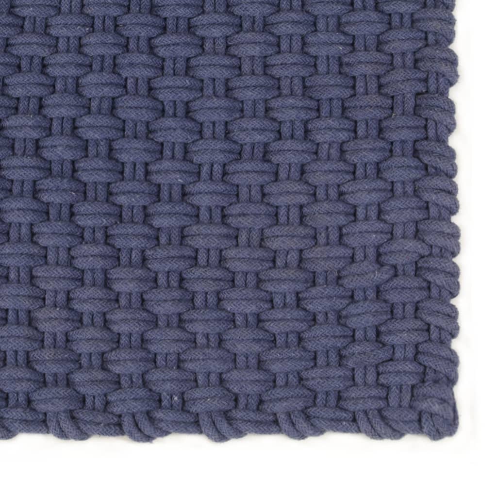 Vloerkleed rechthoekig 180x250 cm katoen marineblauw is nu te koop bij PeponiXL, paradijselijk wonen!