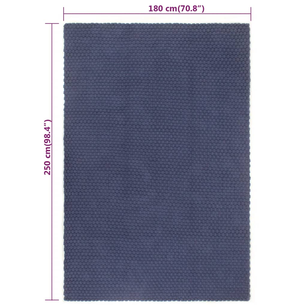 Vloerkleed rechthoekig 180x250 cm katoen marineblauw is nu te koop bij PeponiXL, paradijselijk wonen!