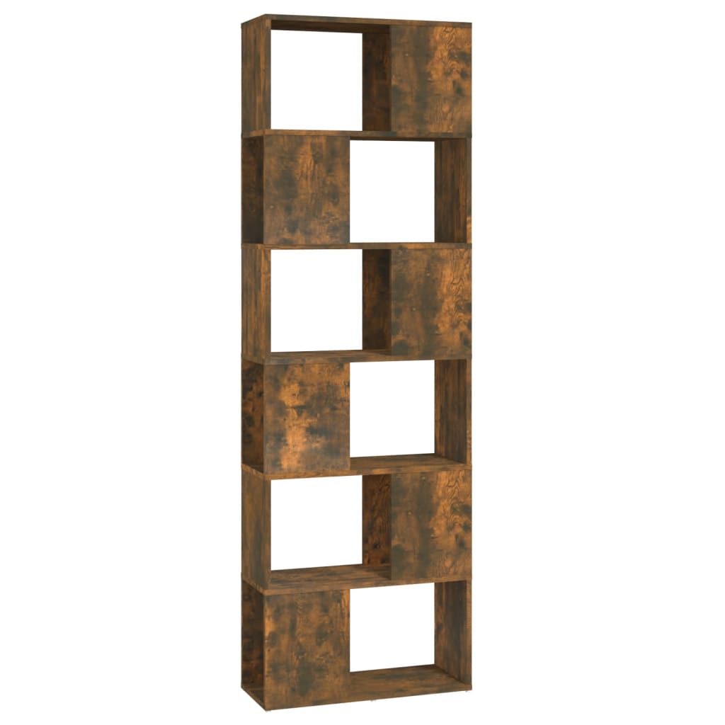 Boekenkast/kamerscherm 60x24x186 cm gerookt eikenkleurig is nu te koop bij PeponiXL, paradijselijk wonen!