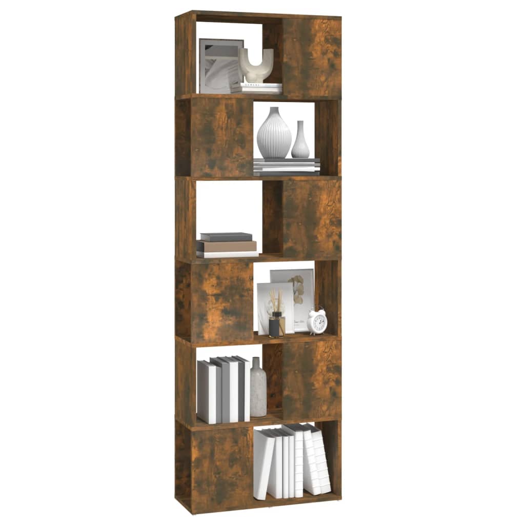 Boekenkast/kamerscherm 60x24x186 cm gerookt eikenkleurig is nu te koop bij PeponiXL, paradijselijk wonen!