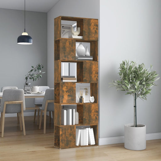 Boekenkast/kamerscherm 60x24x186 cm gerookt eikenkleurig is nu te koop bij PeponiXL, paradijselijk wonen!
