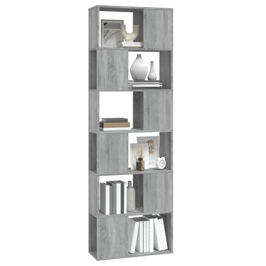 Boekenkast/kamerscherm 60x24x186 cm grijs sonoma eiken is nu te koop bij PeponiXL, paradijselijk wonen!