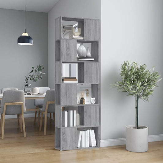 Boekenkast/kamerscherm 60x24x186 cm grijs sonoma eiken is nu te koop bij PeponiXL, paradijselijk wonen!